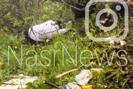 اولین تصویر از پیکر جانباختگان حادثه سقوط بالگرد حامل رئیس‌جمهور